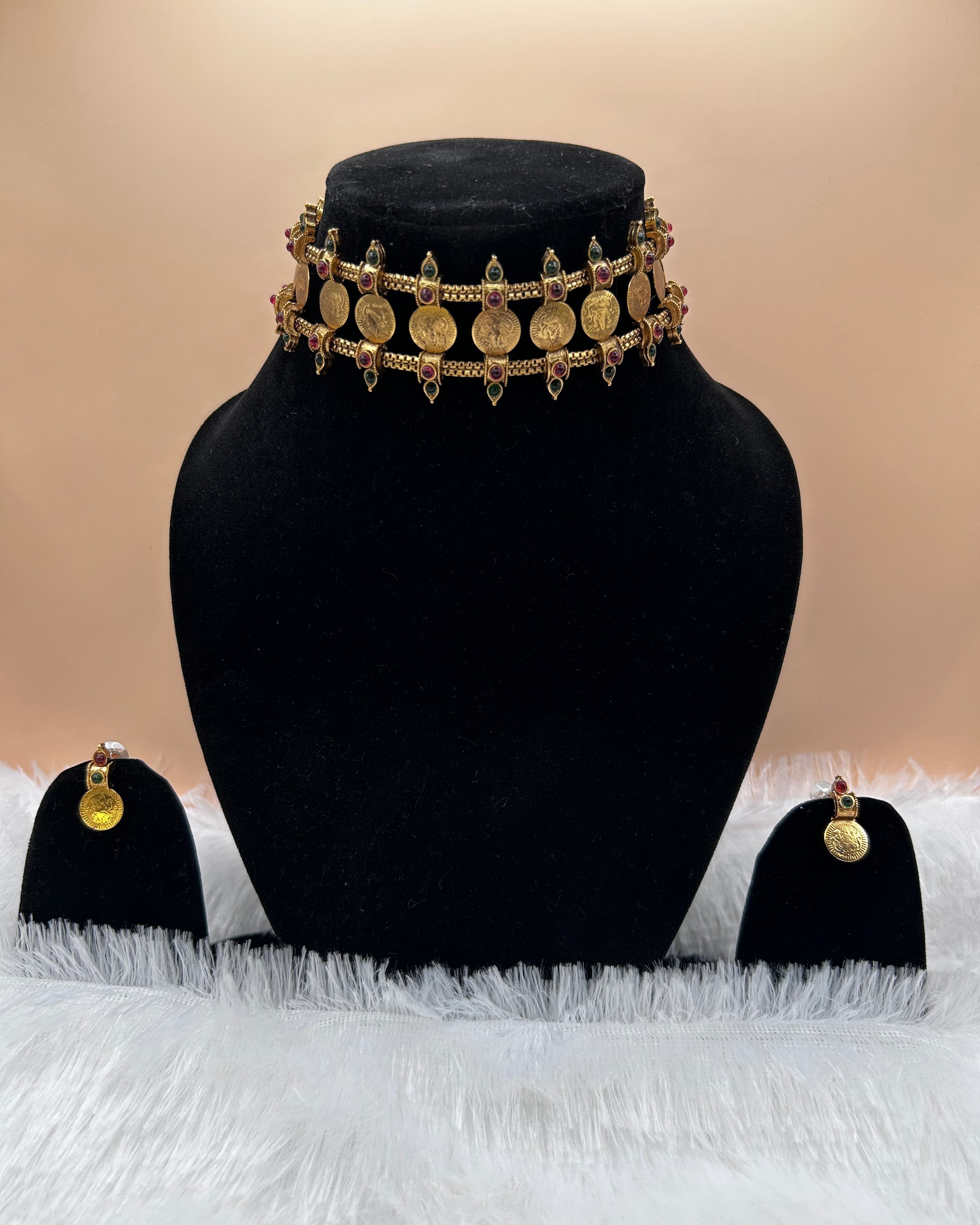 Double Row Ruby Kasu Choker NK-058