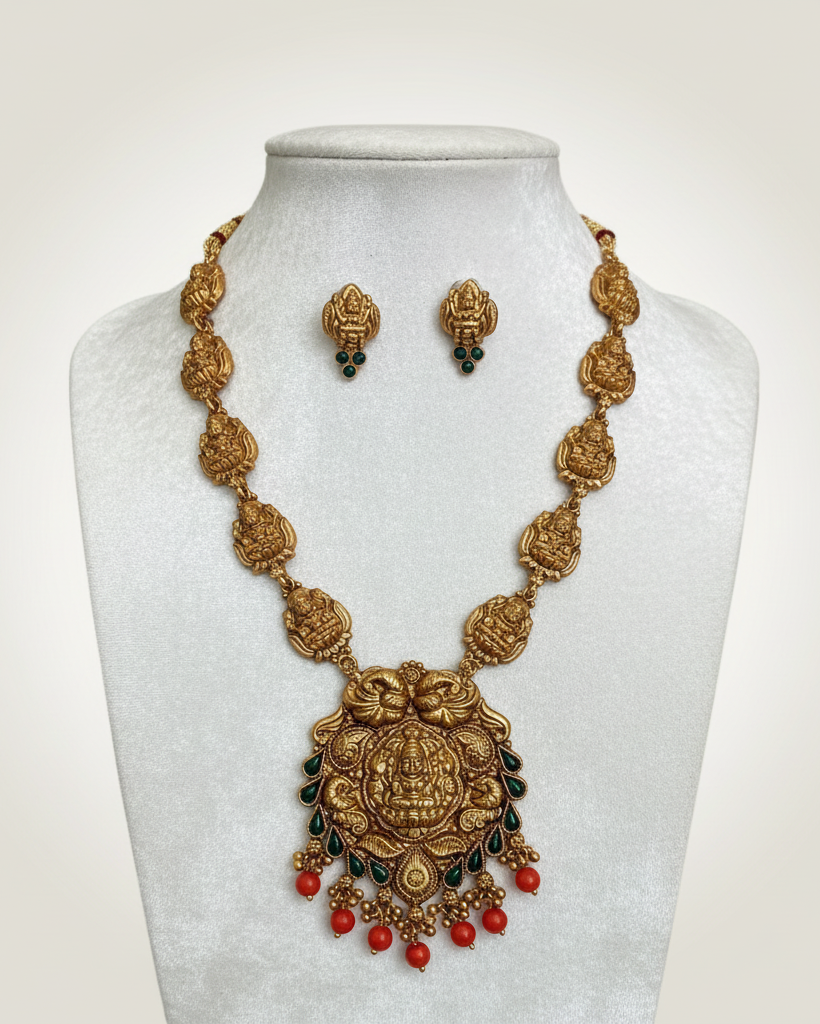 Antique Lakshmi Temple Long Necklace NK-037