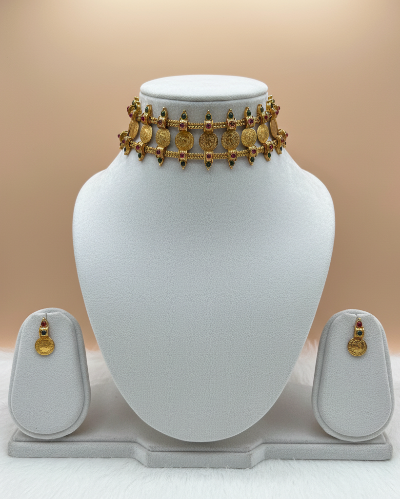 Double Row Ruby Kasu Choker NK-058