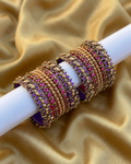 Royal Violet & Magenta Silk-Thread Bangle Set (Please read description before placing an order)