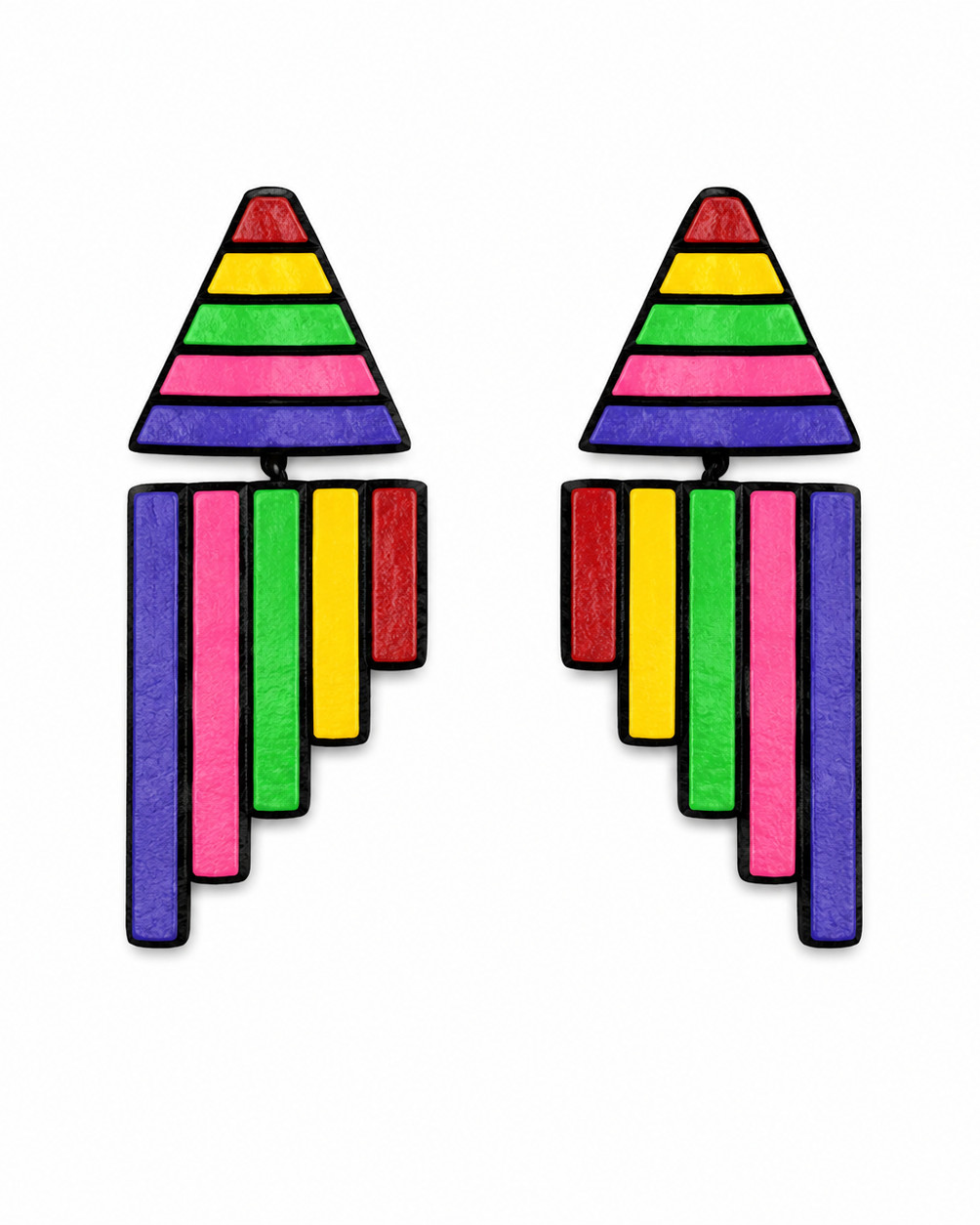 Vibrant Geometric Statement Earrings ET-004