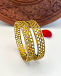 Filigree Gold Ruby Zircon bangles BG-002
