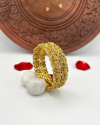 Lakshmi Motifs with red stones Bangles BG-014