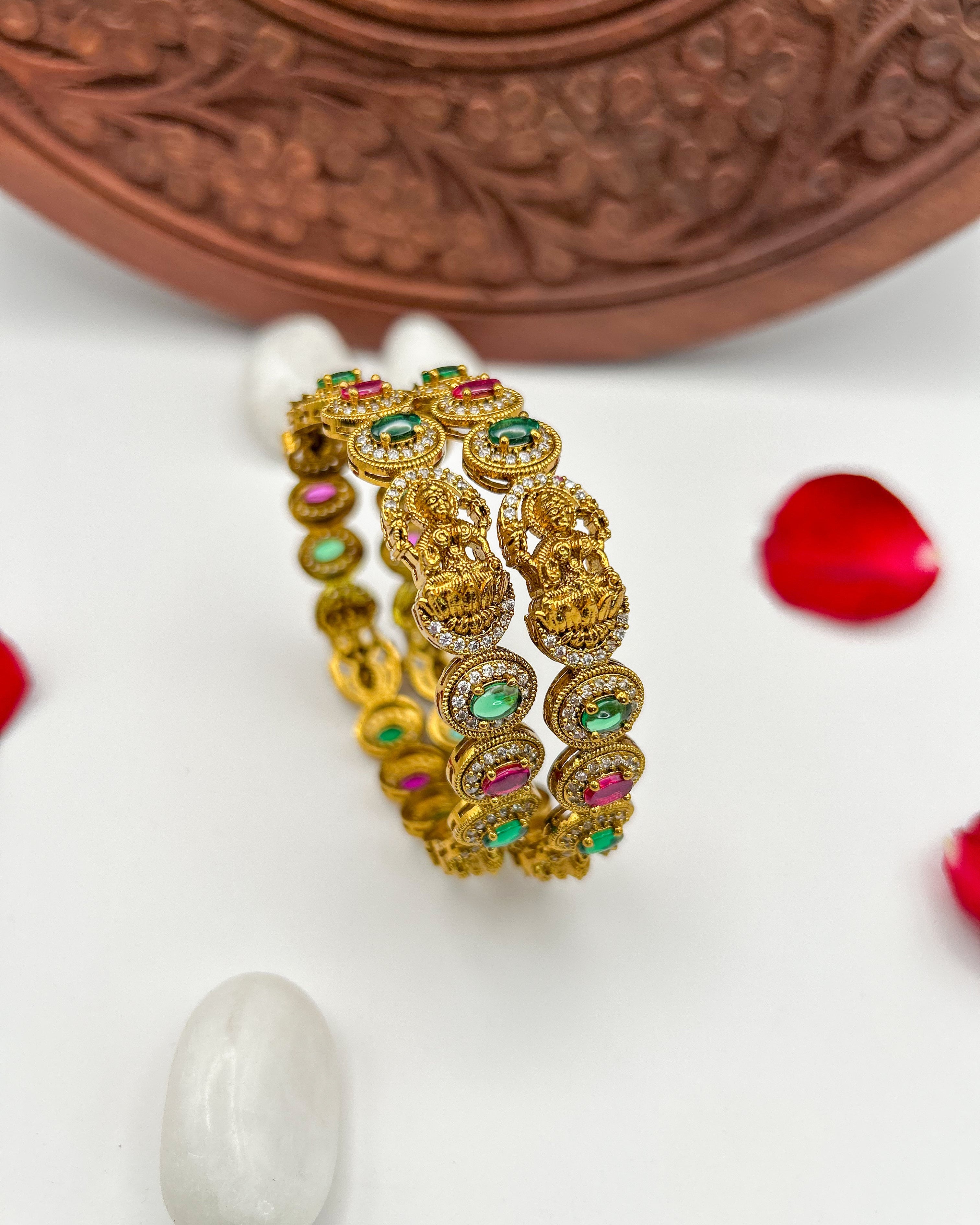 Lakshmi antique stone bangles BG-005