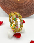 Elephant motif stone bangles BG-009