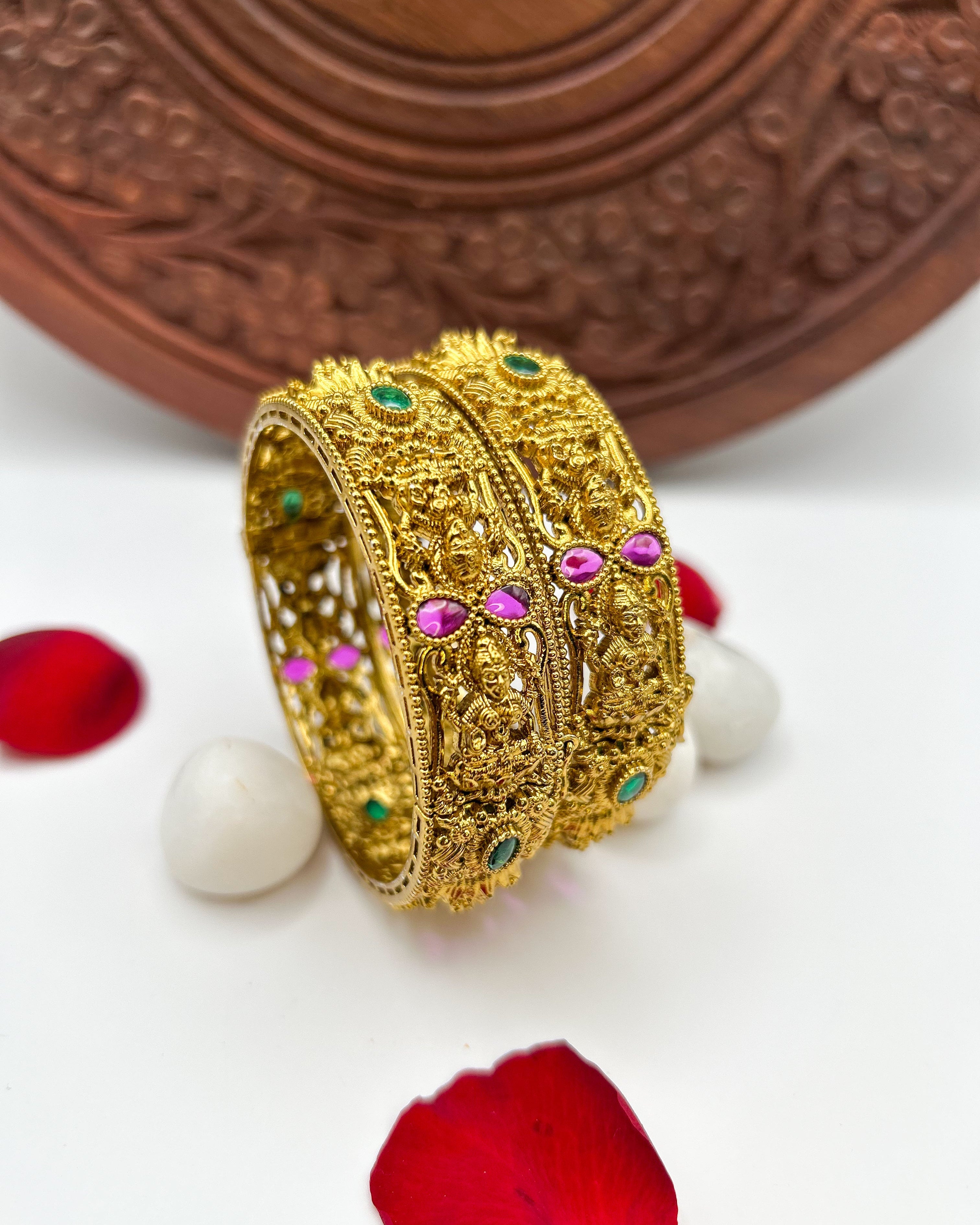 Temple Inspired Stone Bangles BG-010