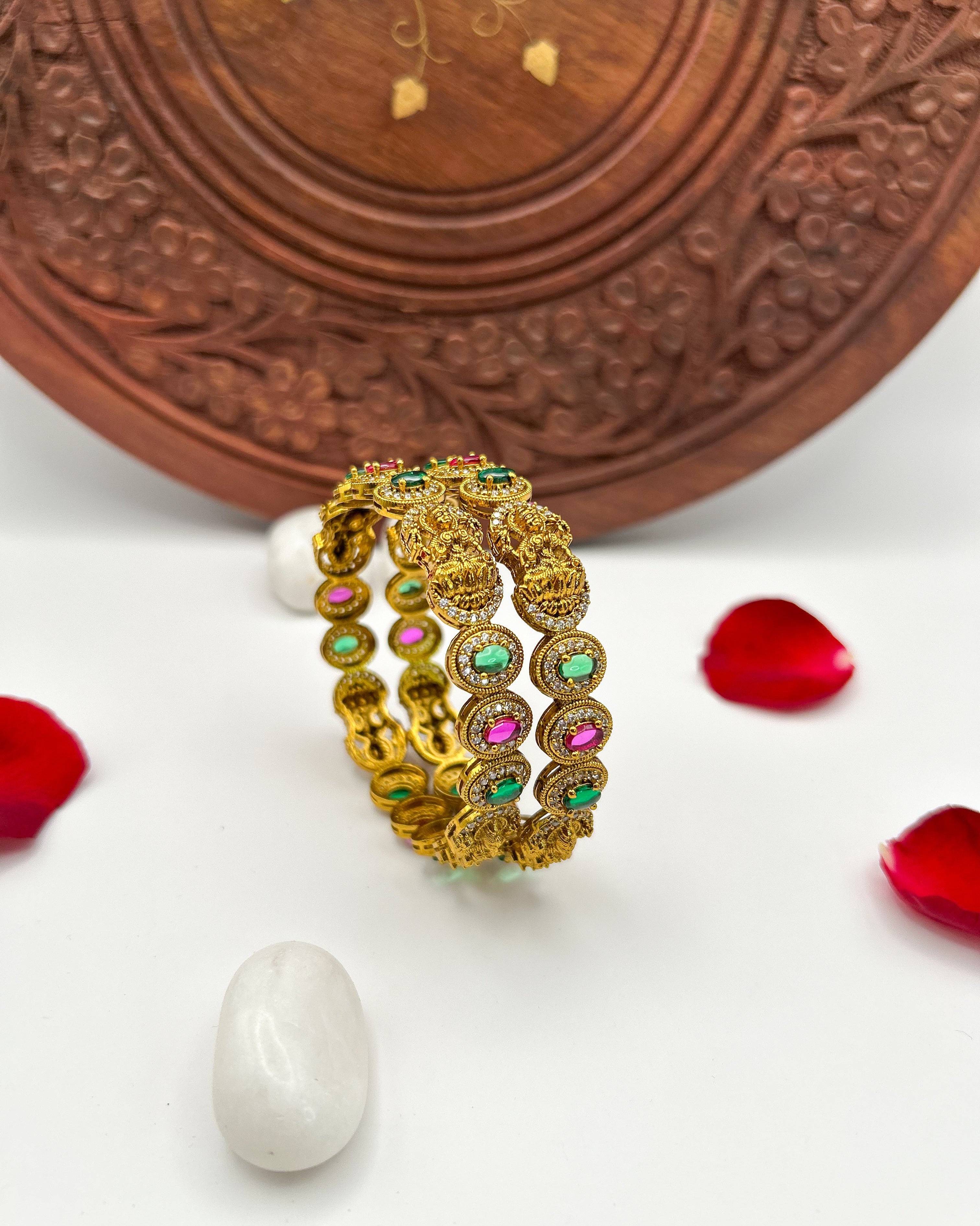 Lakshmi antique stone bangles BG-005