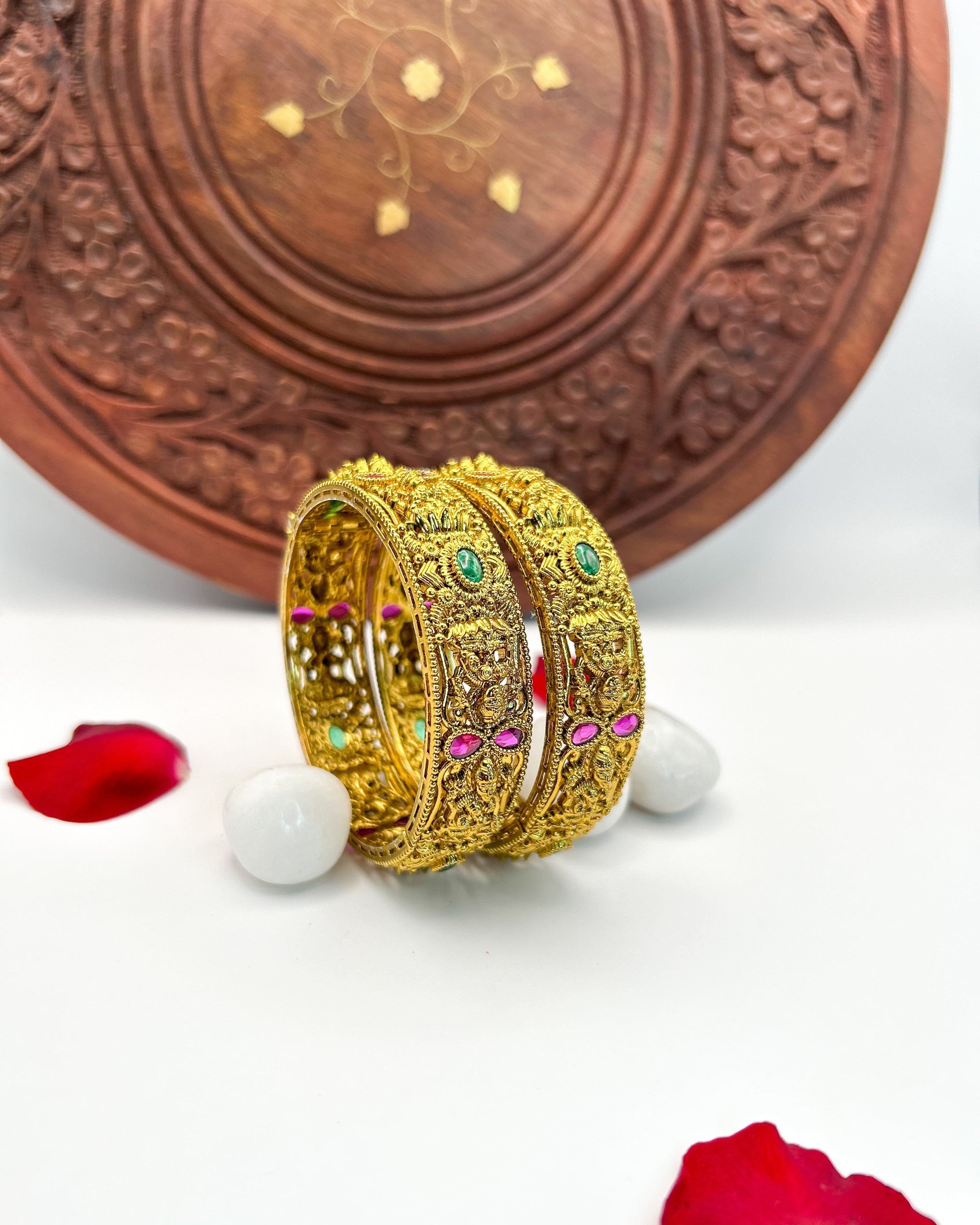 Temple Inspired Stone Bangles BG-010