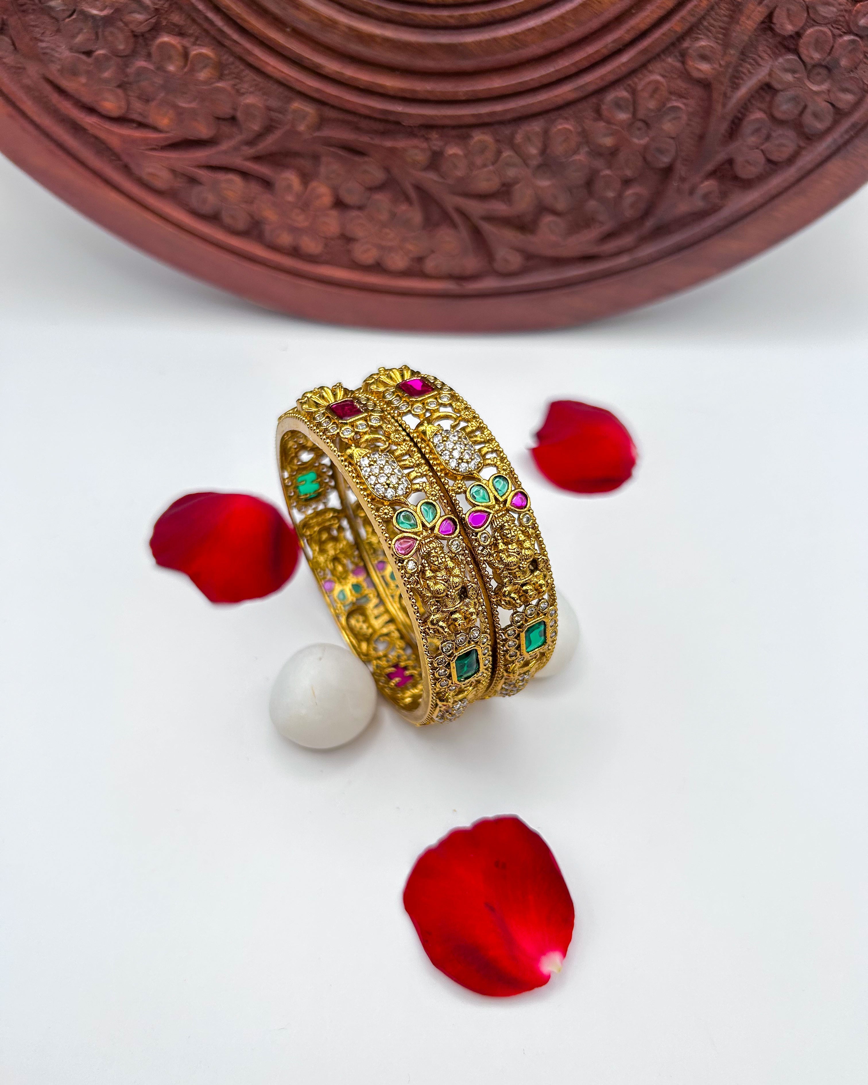 Heritage Lakshmi with stone Bangles BG-011