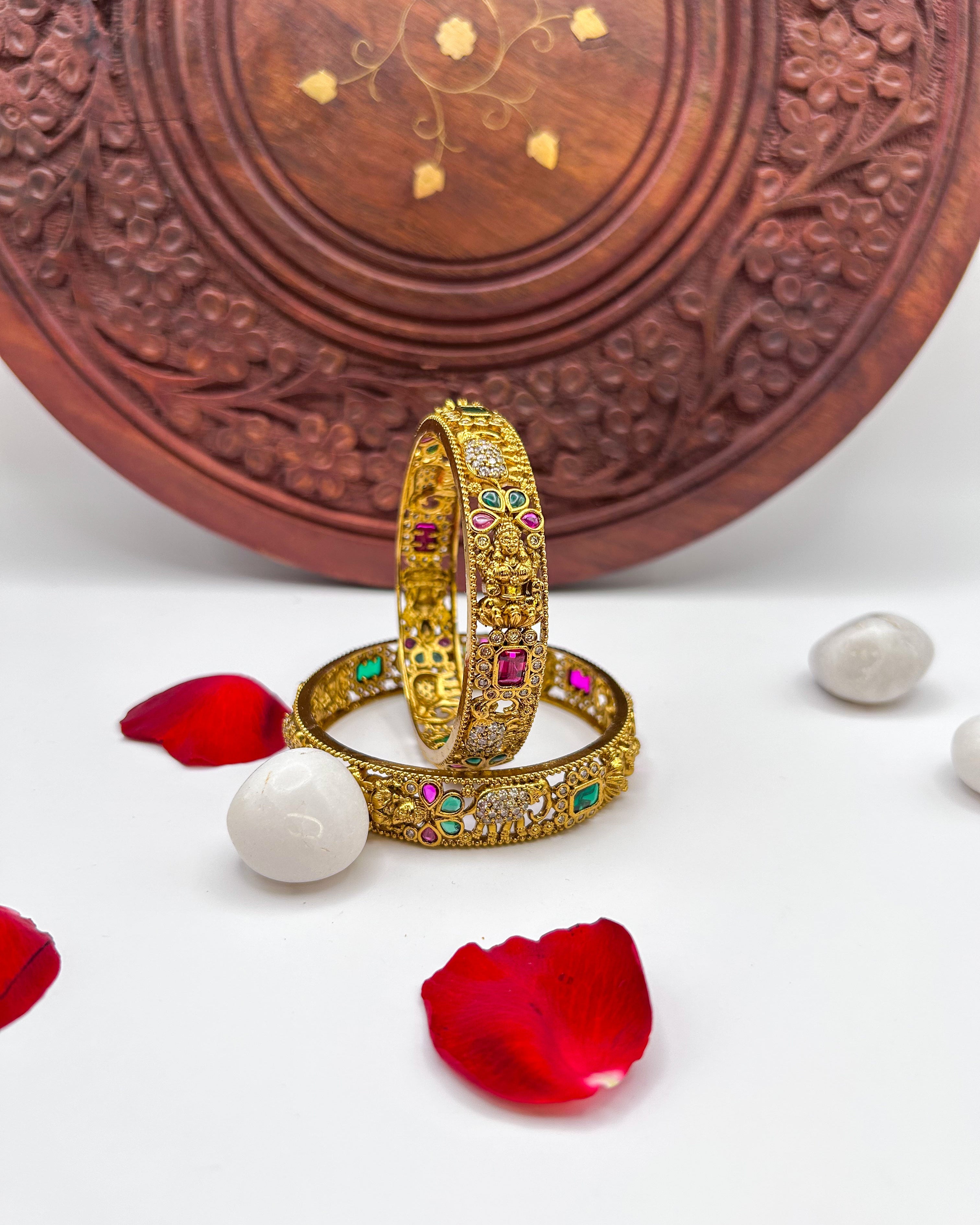 Heritage Lakshmi with stone Bangles BG-011