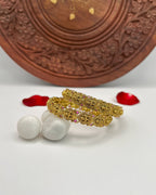 Lakshmi Motifs with red stones Bangles BG-014
