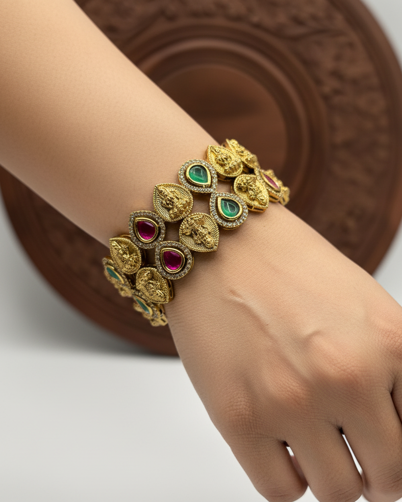 Lakshmi temple stone bangle BG-001