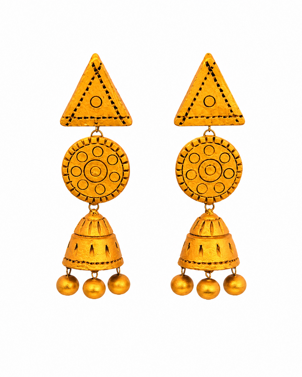 Antique Gold Terracotta Jhumkas ET-002