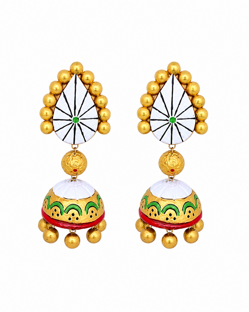 Handcrafted White Terracotta Jhumka Earrings ET-001