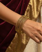 Filigree Gold Ruby Zircon bangles BG-002