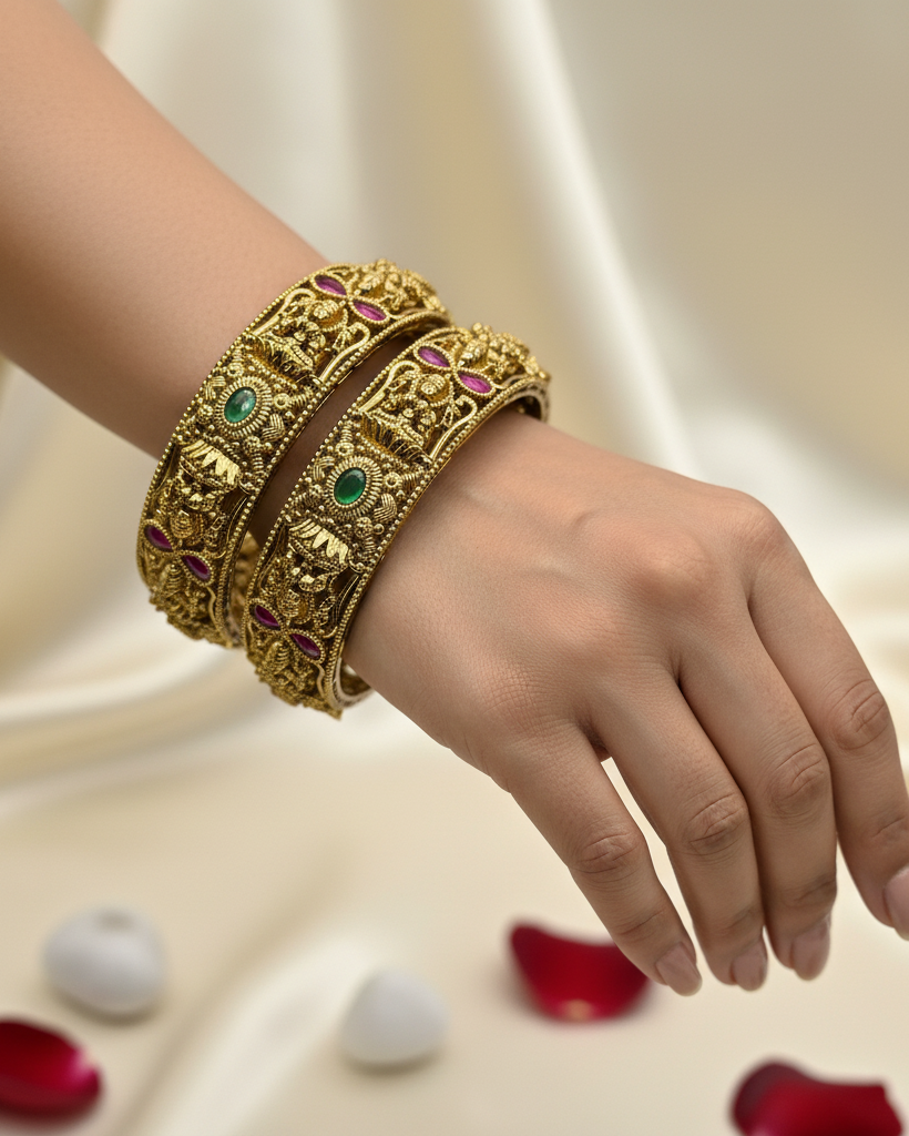 Temple Inspired Stone Bangles BG-010