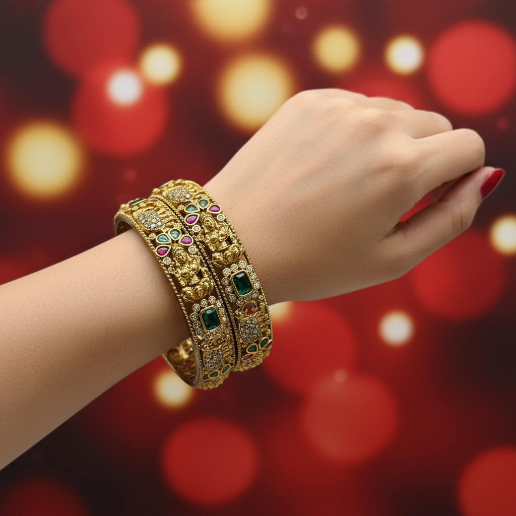 Heritage Lakshmi with stone Bangles BG-011