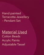 Hand-painted black terracotta jewelry set TR-019