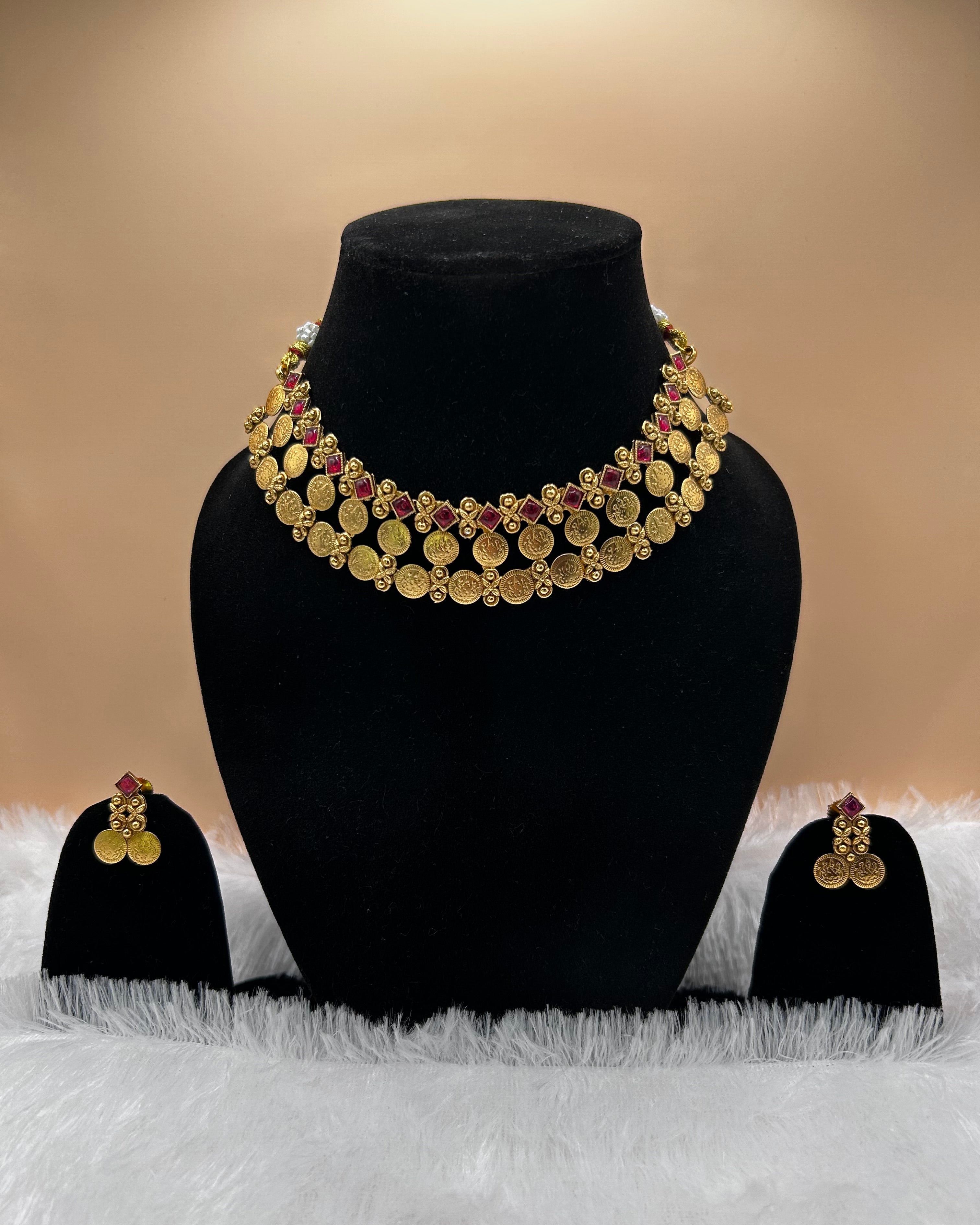 Double Layer Ruby Kasu Necklace NK-066