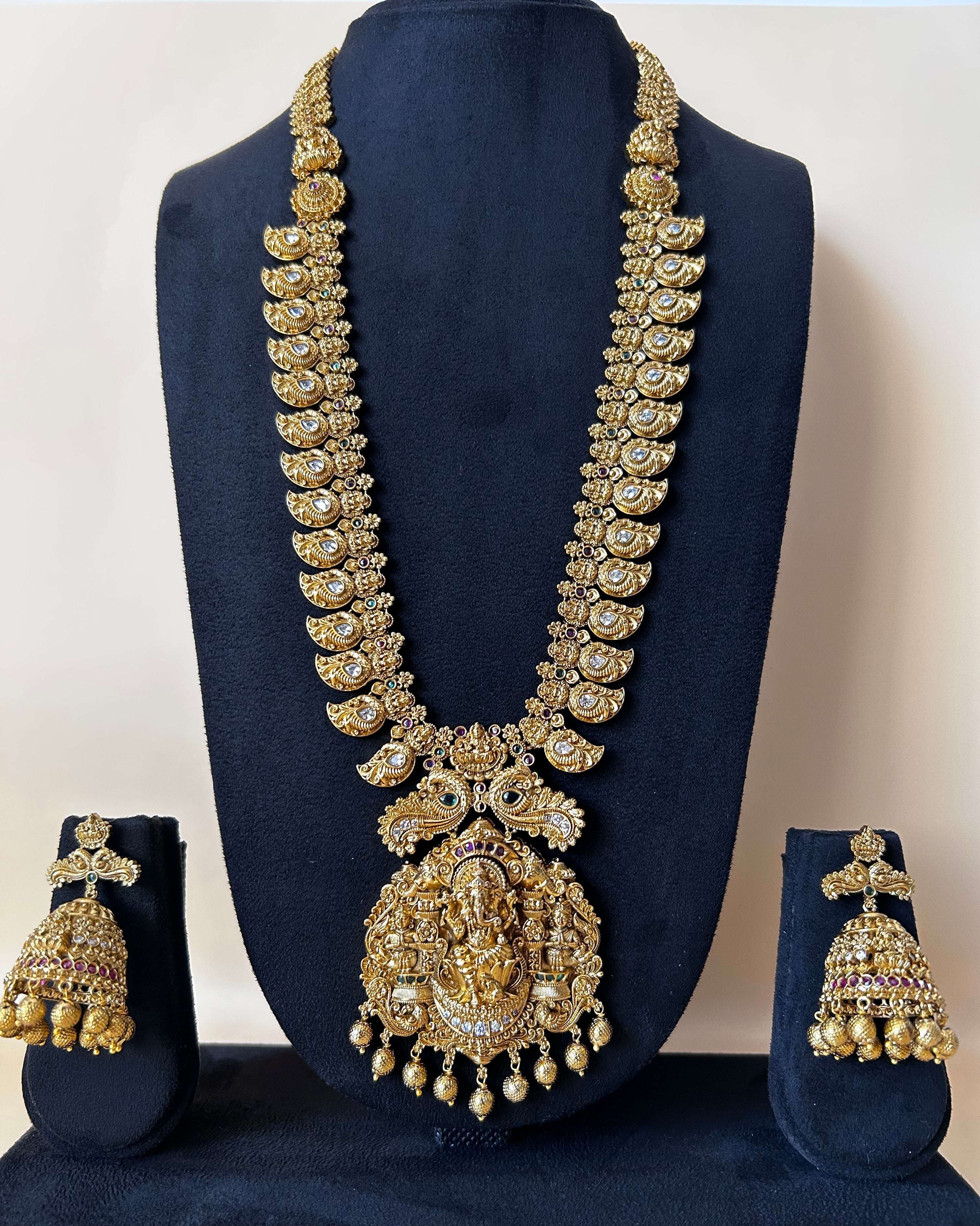 Divine Ganesha pendant long haram NK-006