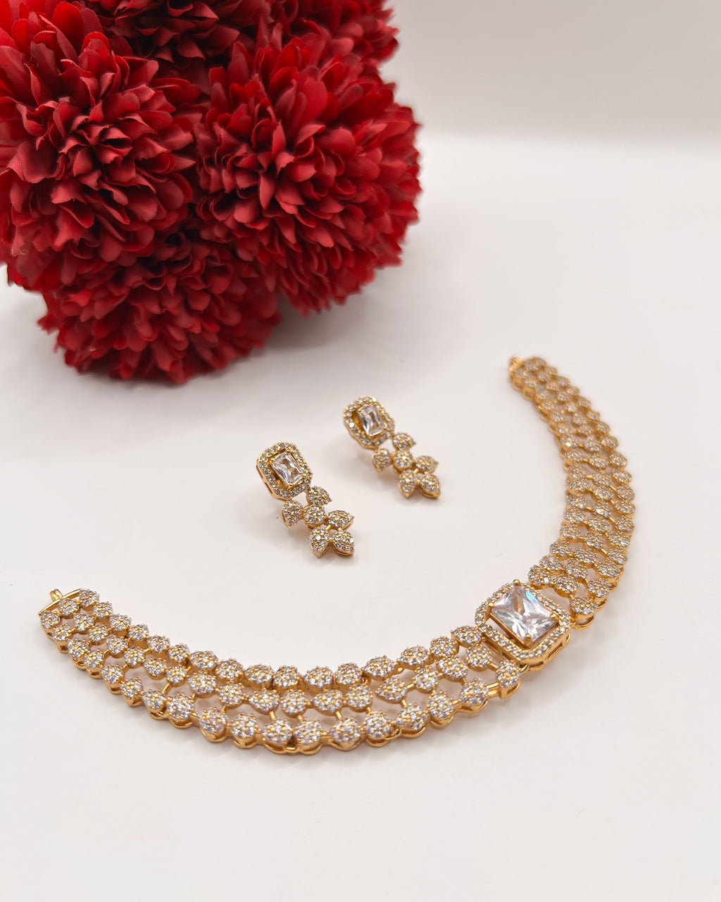 Versatile 3-in-1 America Diamond necklace set NK-044