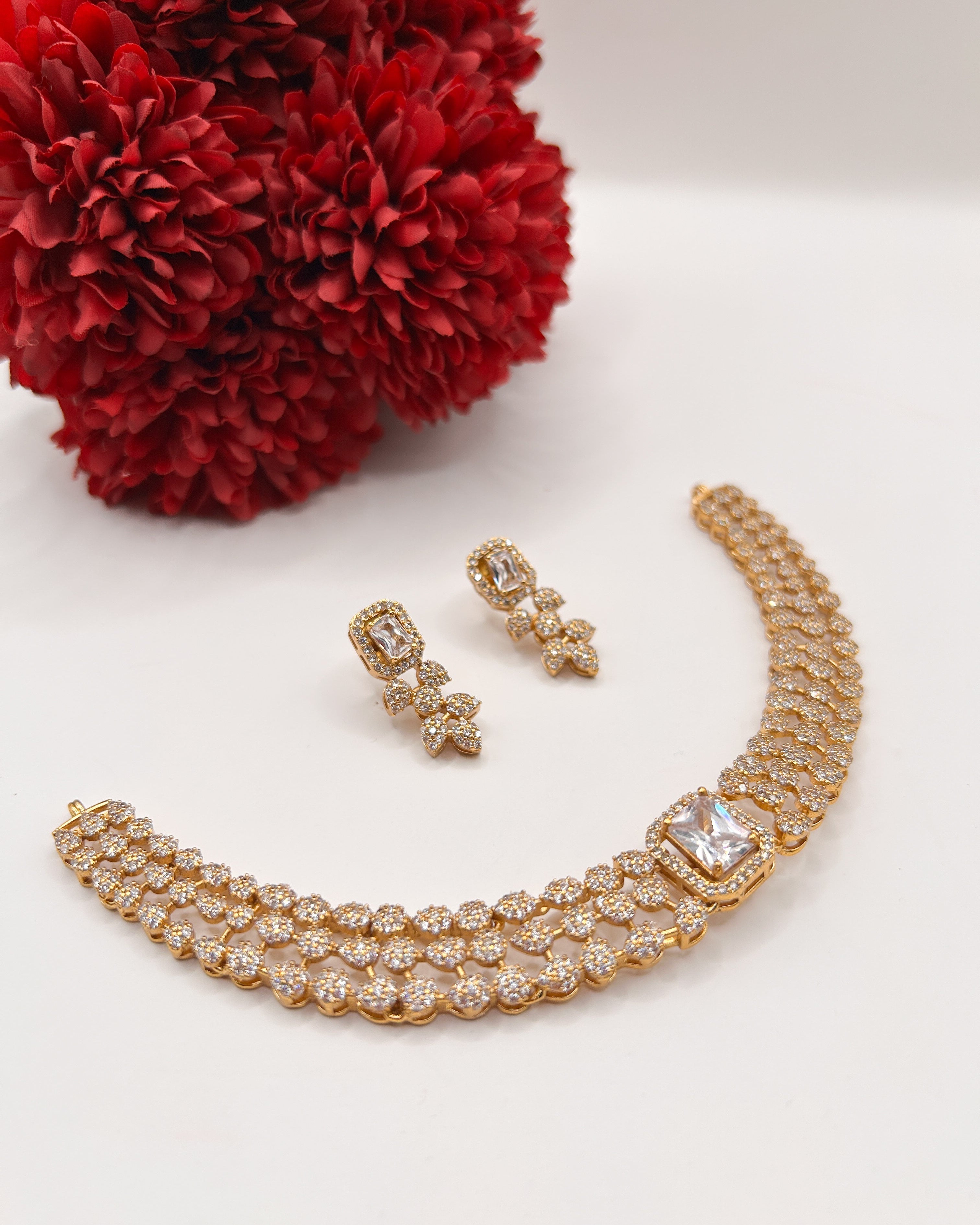 Versatile 3-in-1 America Diamond necklace set NK-044