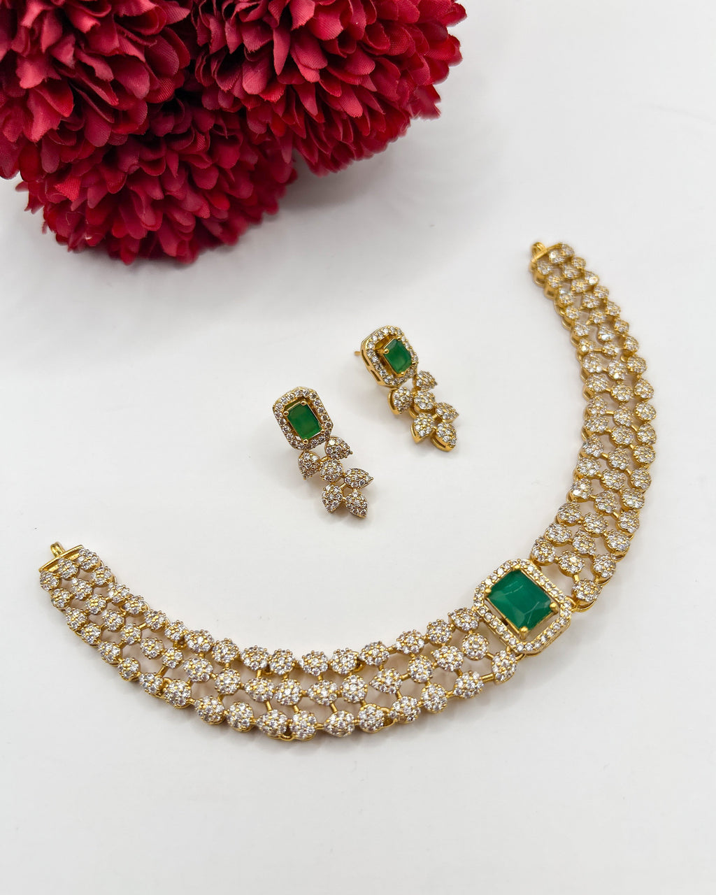 Versatile 3-in-1 America Diamond necklace set NK-044
