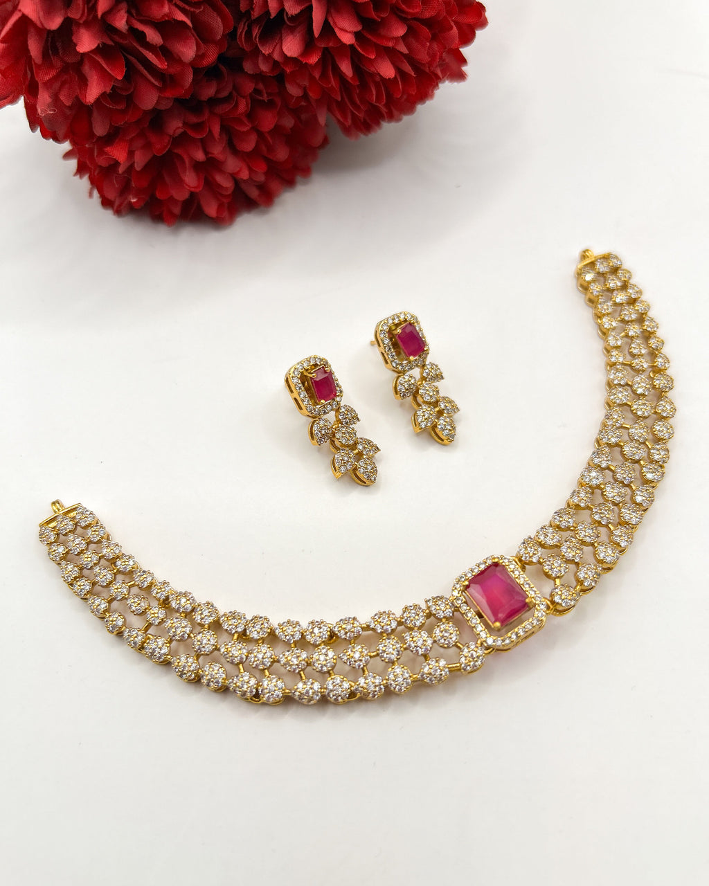Versatile 3-in-1 America Diamond necklace set NK-044
