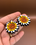 Handcrafted Floral Terracotta Dangle Earrings ET-003