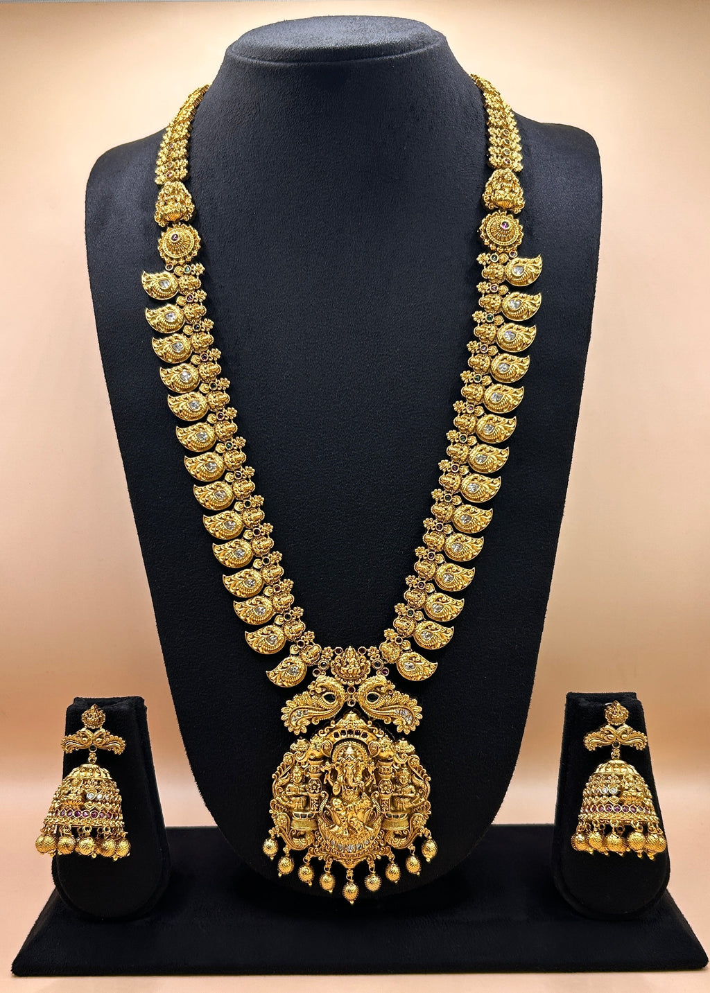 Divine Ganesha pendant long haram NK-006