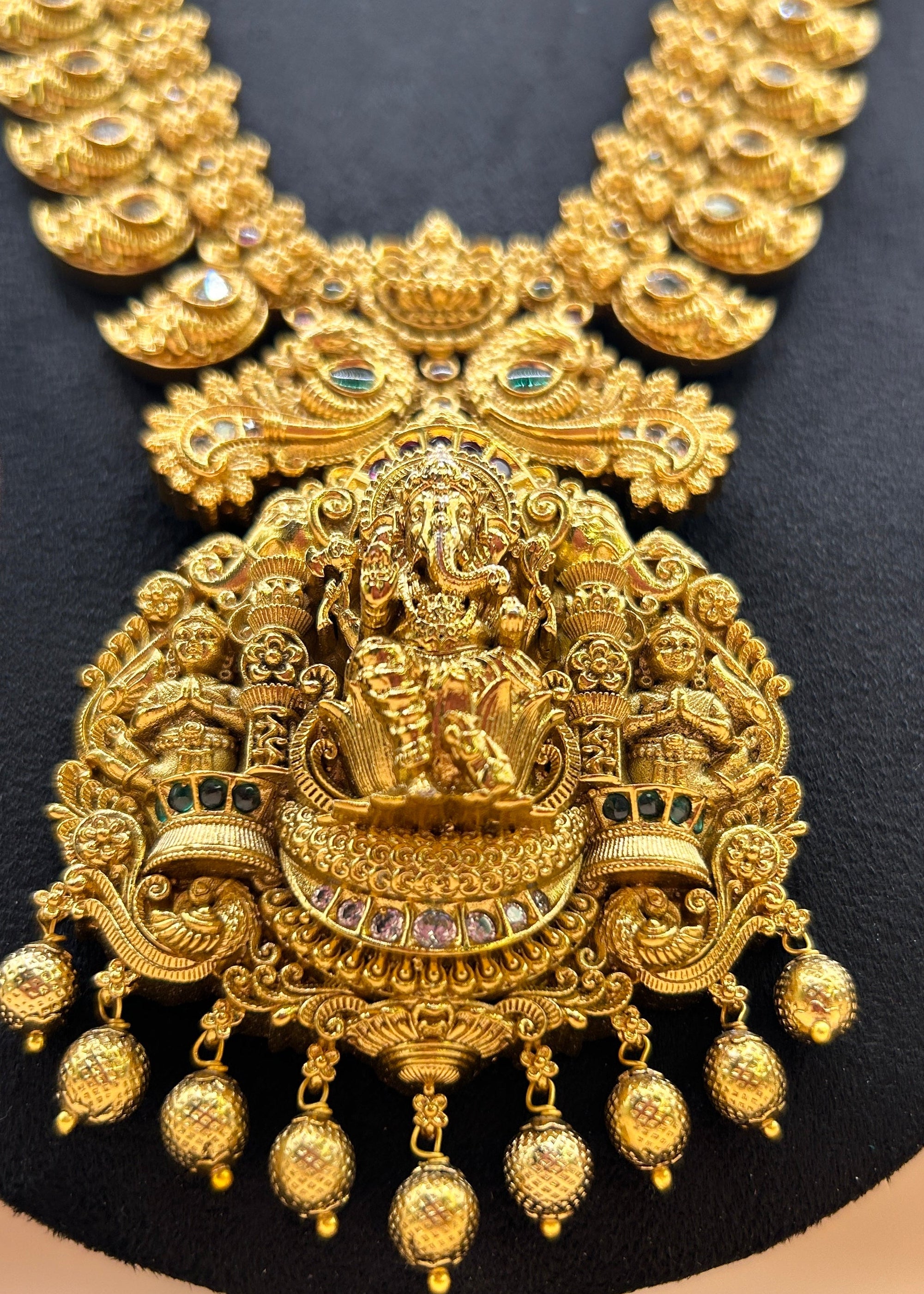 Divine Ganesha pendant long haram NK-006