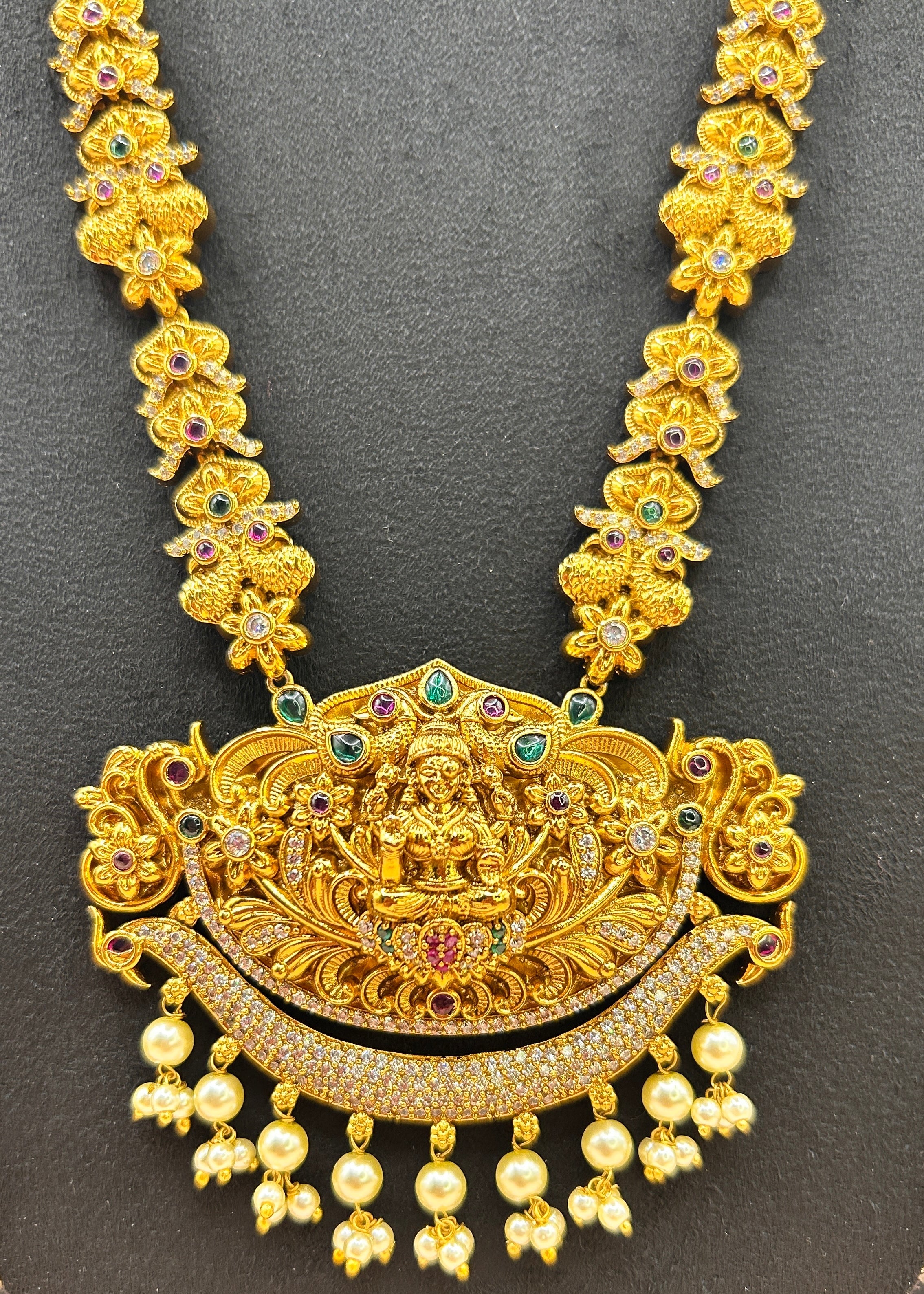 Swinging moon Lakshmi peacock temple bridal Haram NK-002
