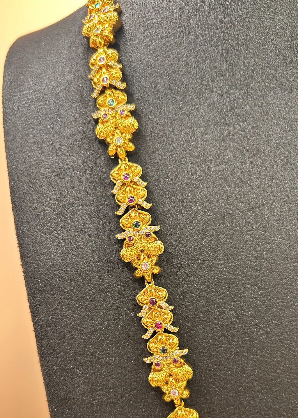 Swinging moon Lakshmi peacock temple bridal Haram NK-002