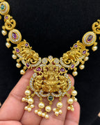 Divine Gaja Lakshmi antique peacock necklace