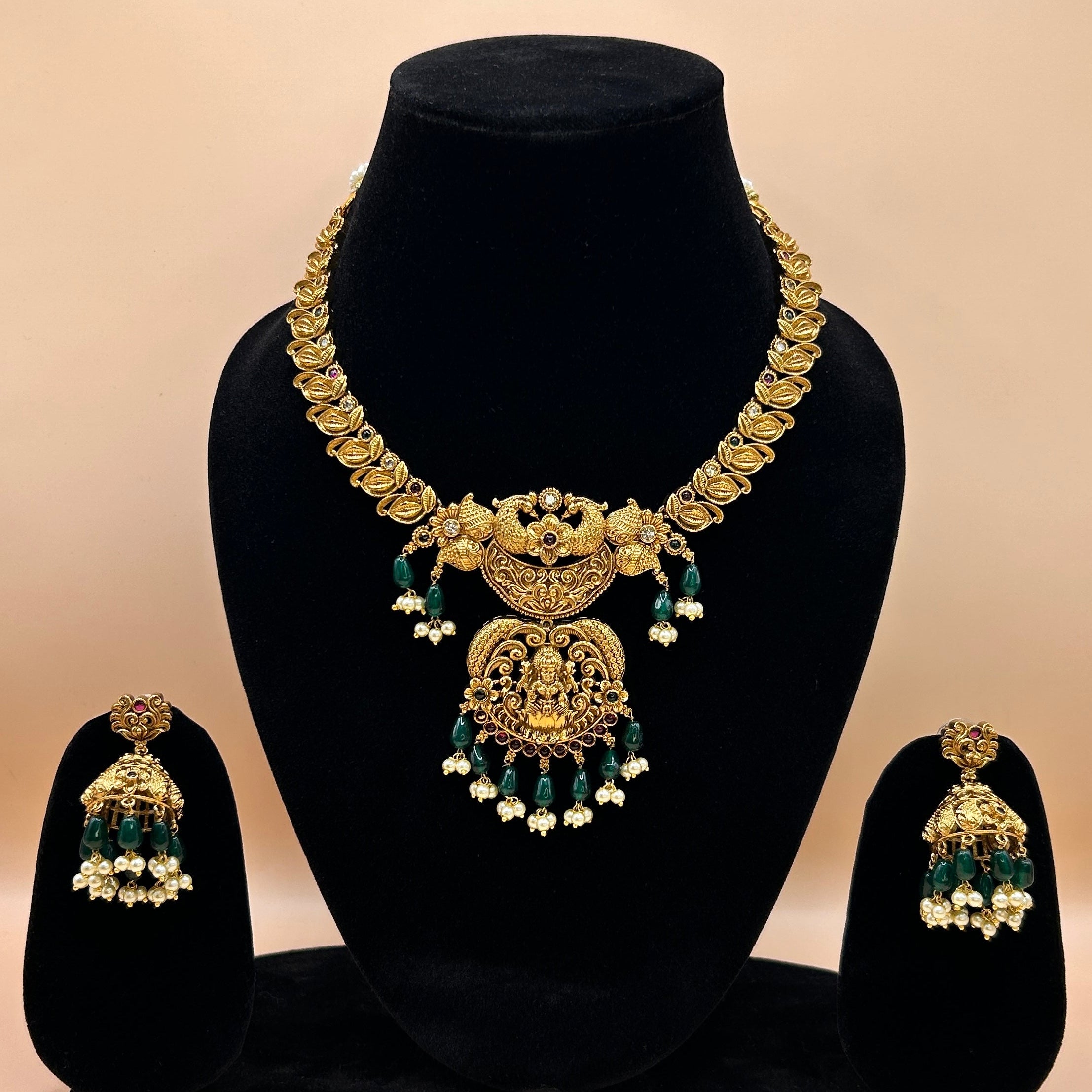 Antique Dual Pendant Temple Set NK-013
