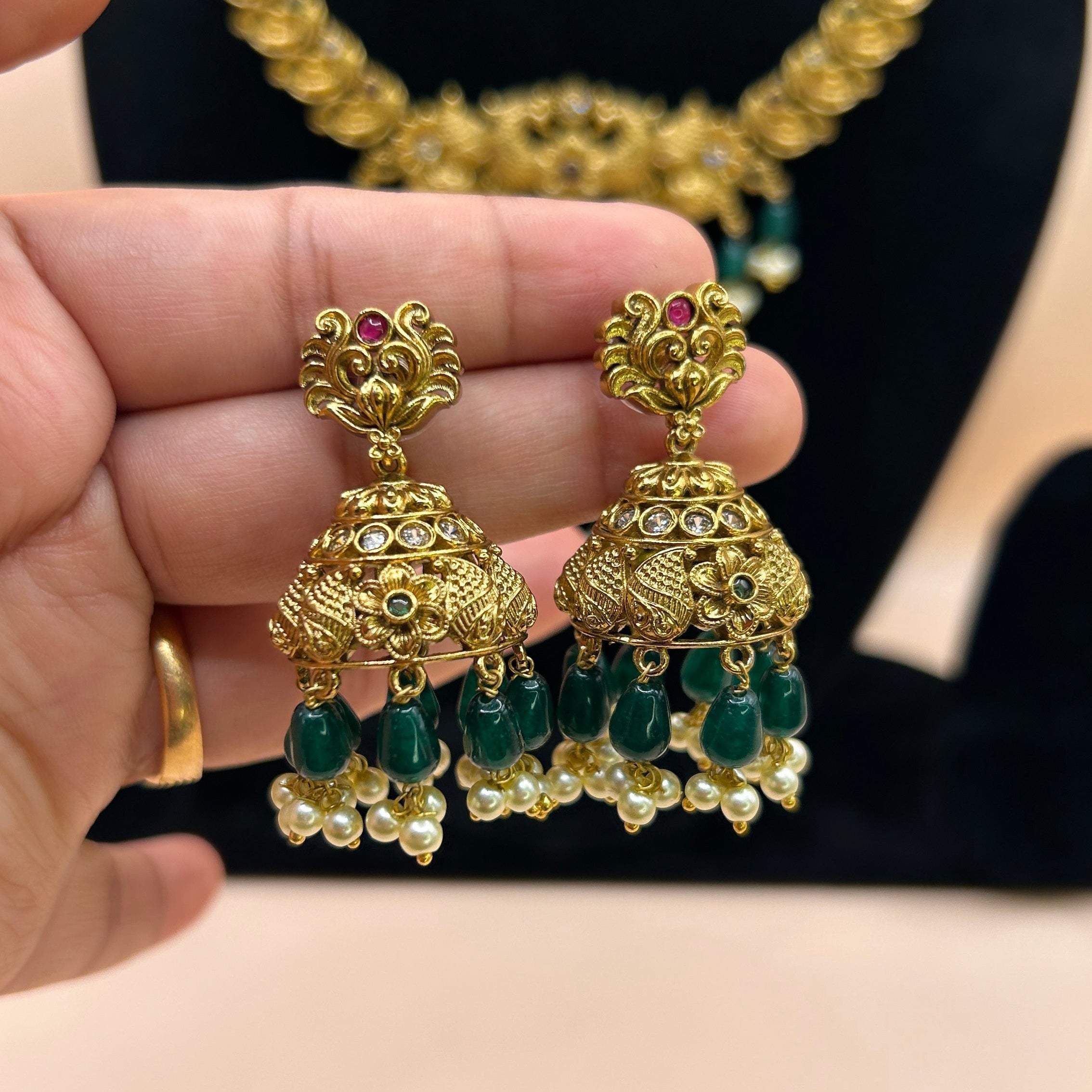 Antique Dual Pendant Temple Set NK-013