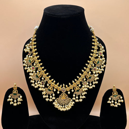 Antique Gold Guttapusalu Pearl Set NK-004