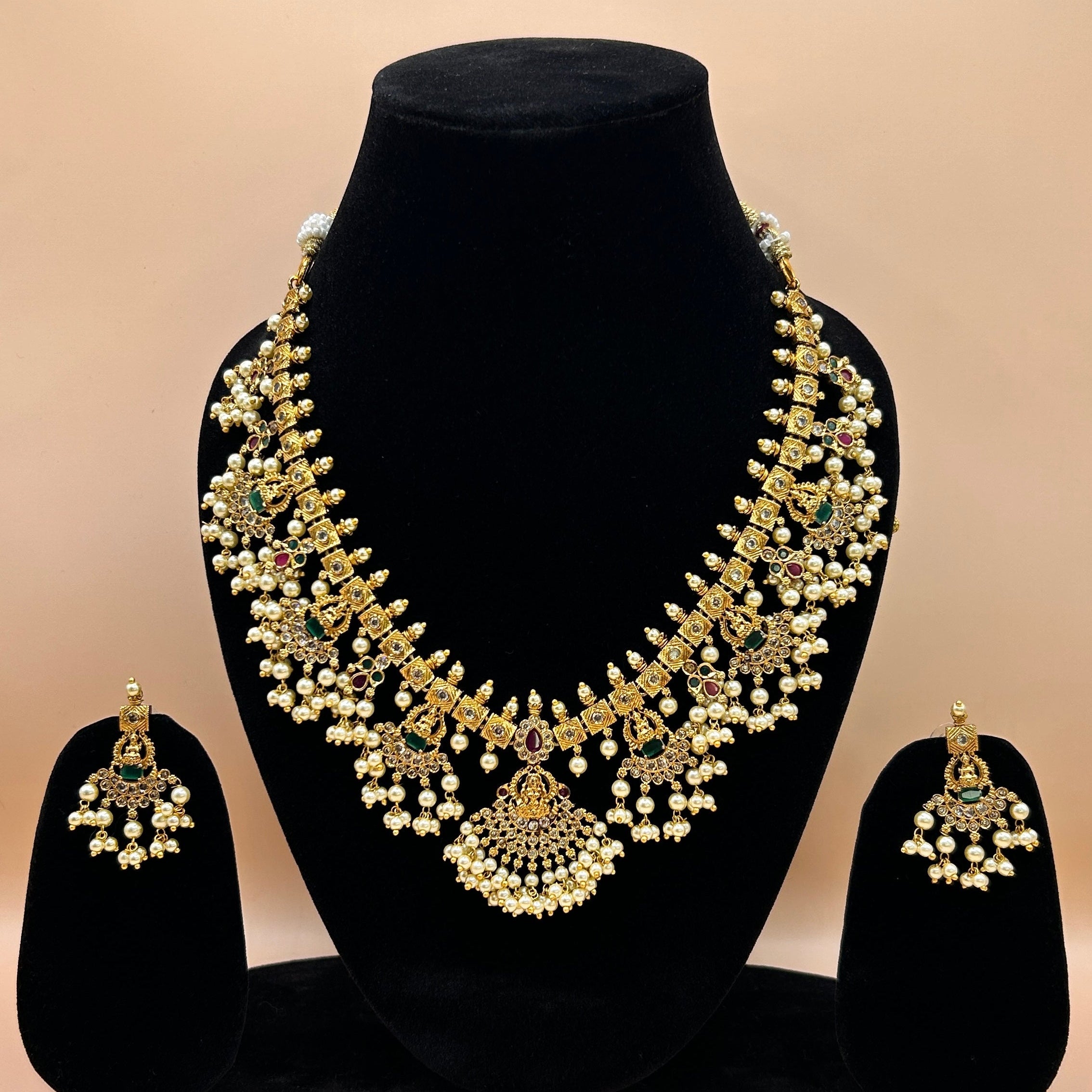 Antique Gold Guttapusalu Pearl Set NK-004