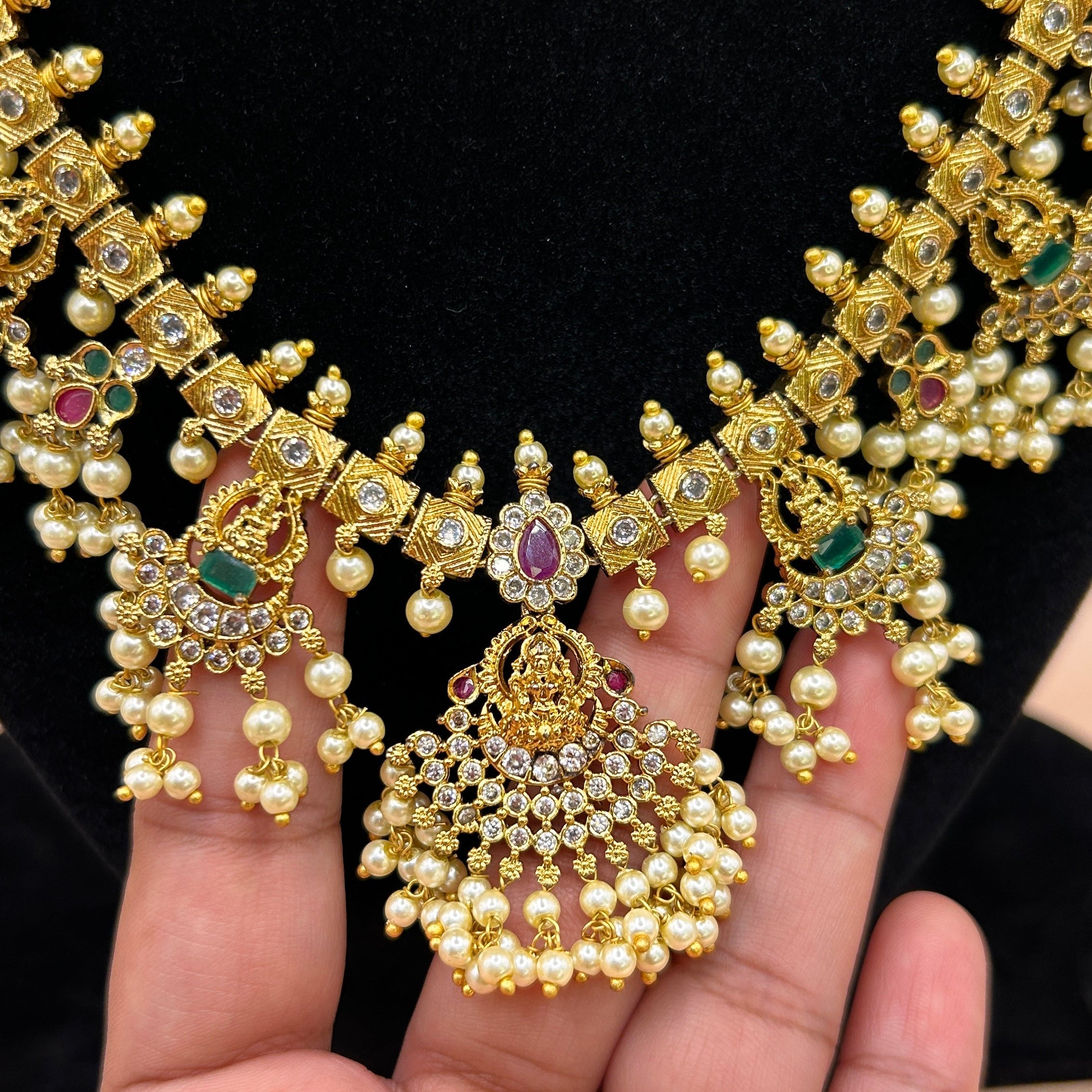 Antique Gold Guttapusalu Pearl Set NK-004