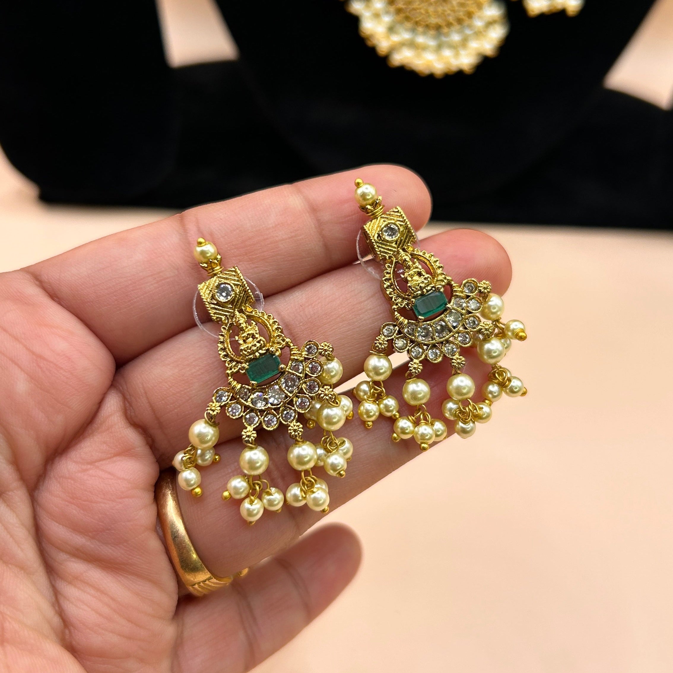 Antique Gold Guttapusalu Pearl Set NK-004