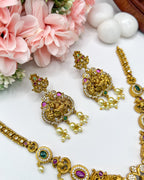 Divine Gaja Lakshmi antique peacock necklace