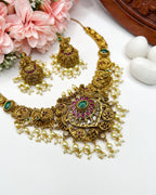 Antique gold peacock jewelry set NK-019