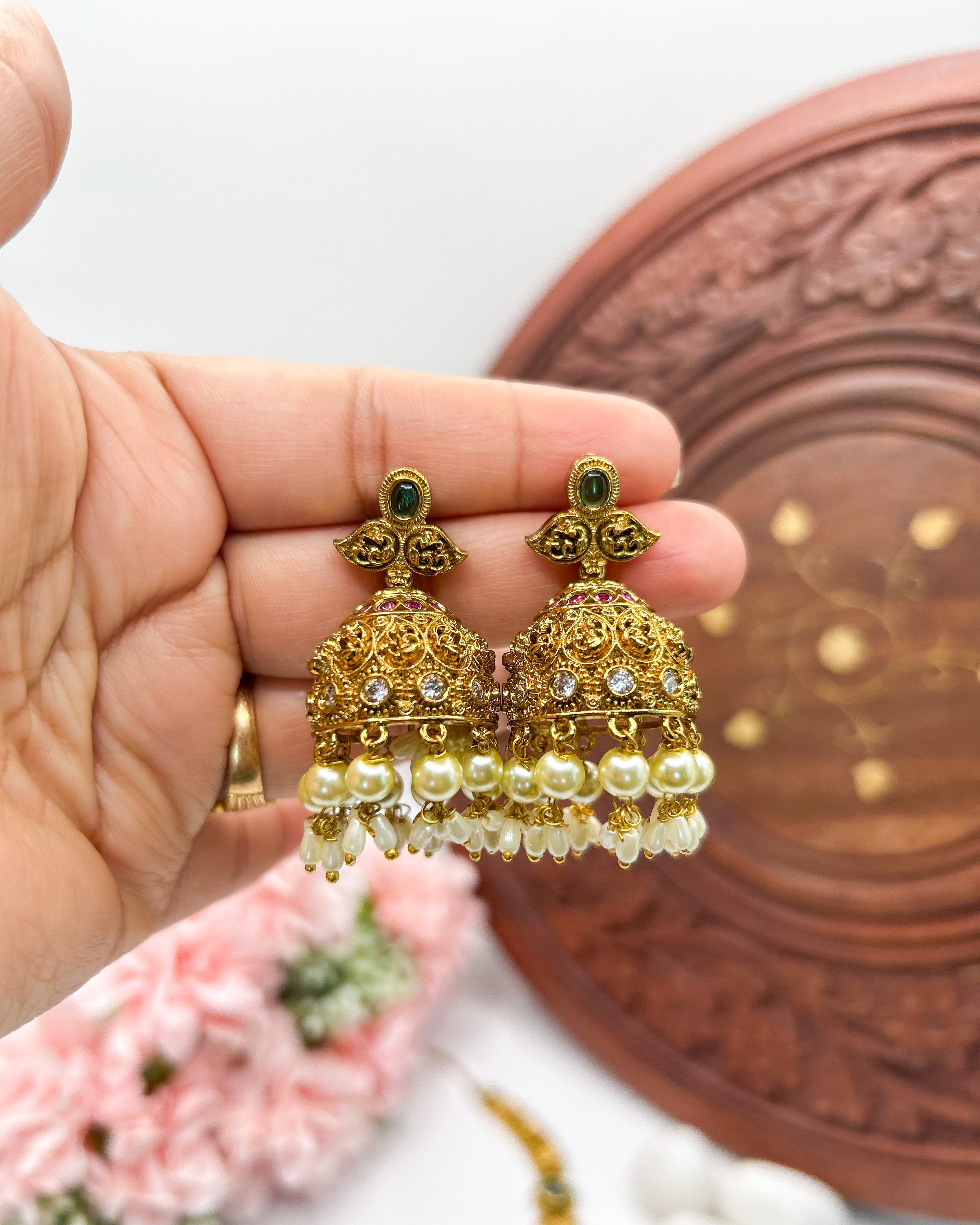 Antique gold peacock jewelry set NK-019