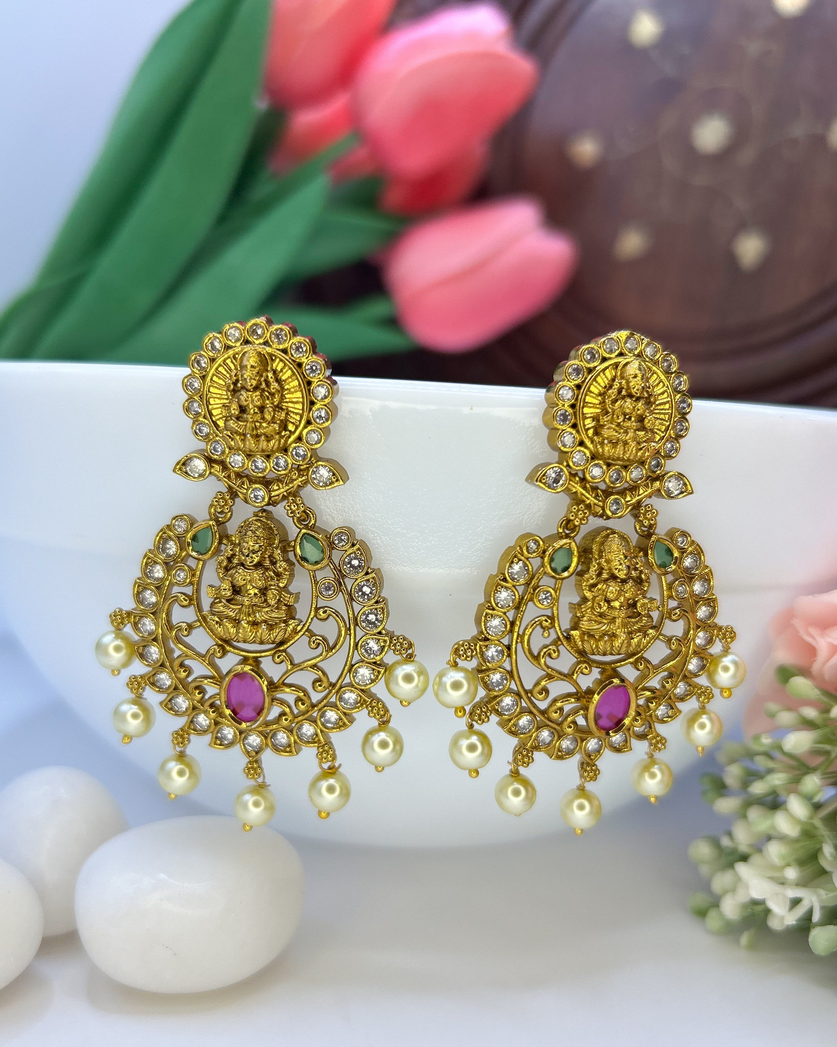 Lakshmi pearl drop earrings ER-001