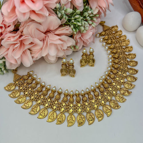 Antique Gold Lakshmi Mango Necklace NK-053