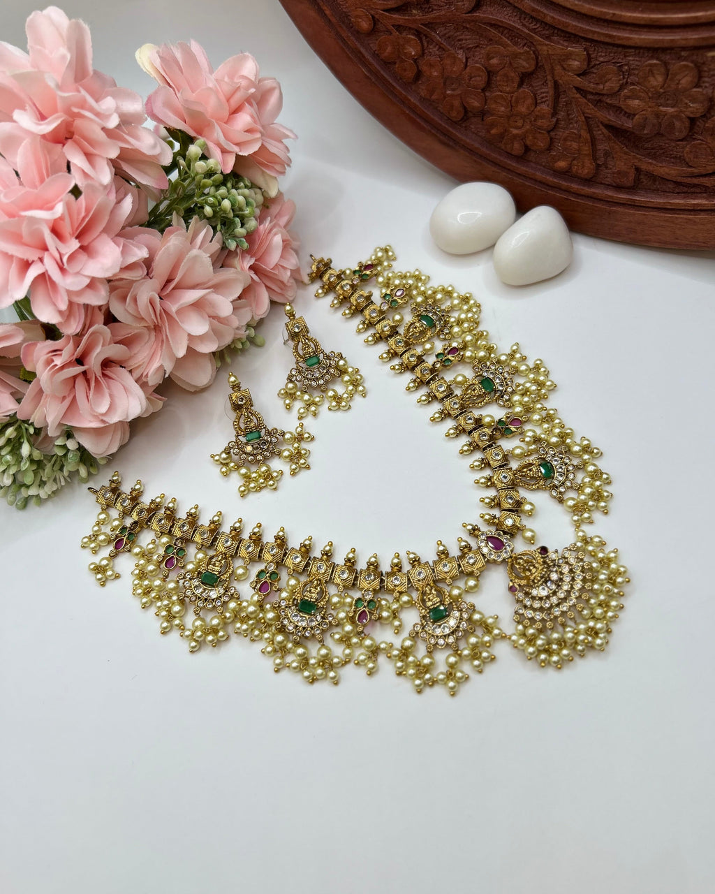 Antique Gold Guttapusalu Pearl Set NK-004