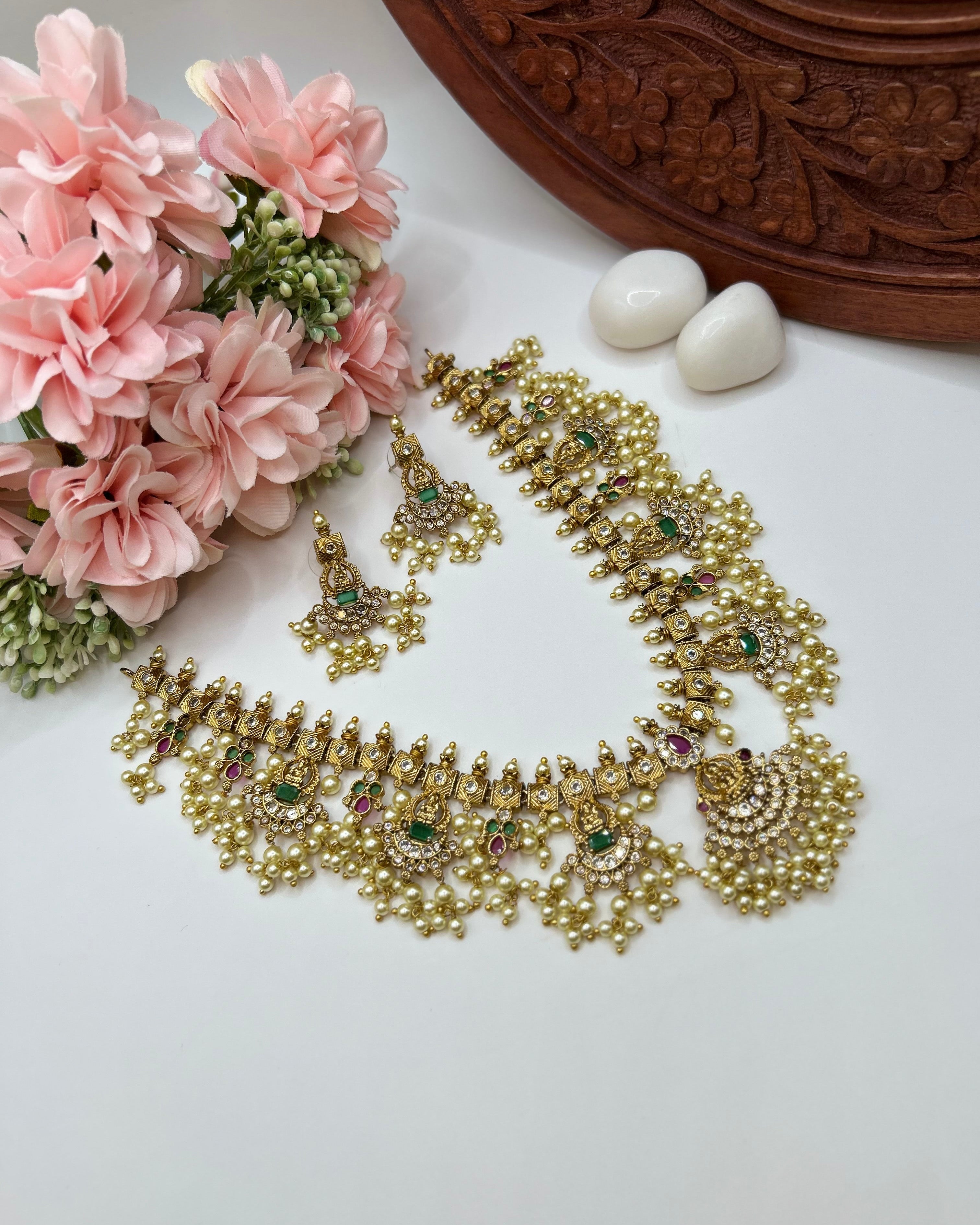 Antique Gold Guttapusalu Pearl Set NK-004