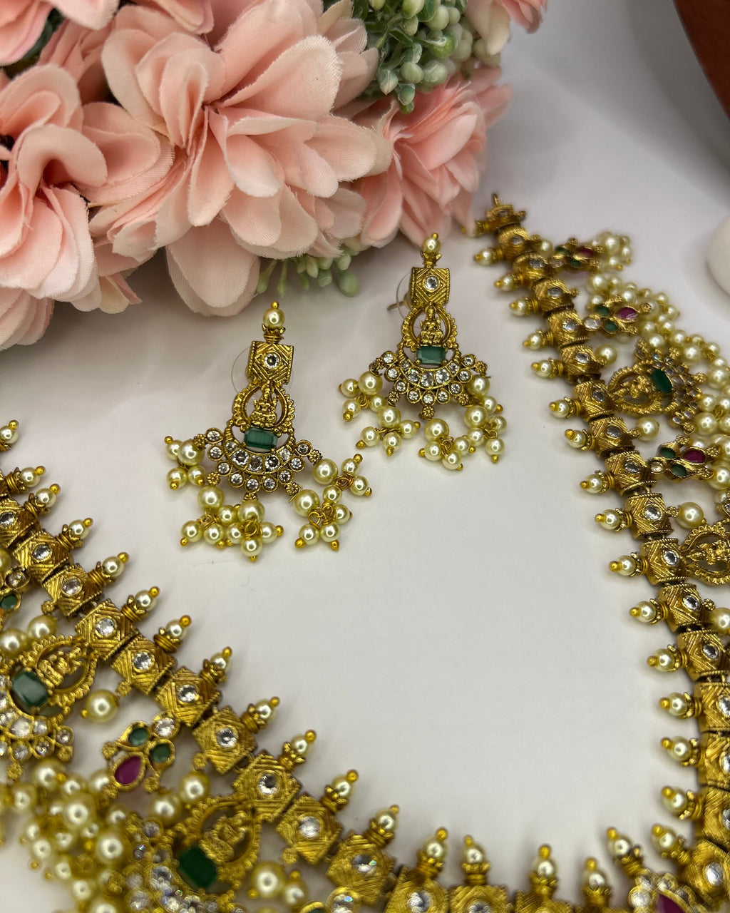 Antique Gold Guttapusalu Pearl Set NK-004