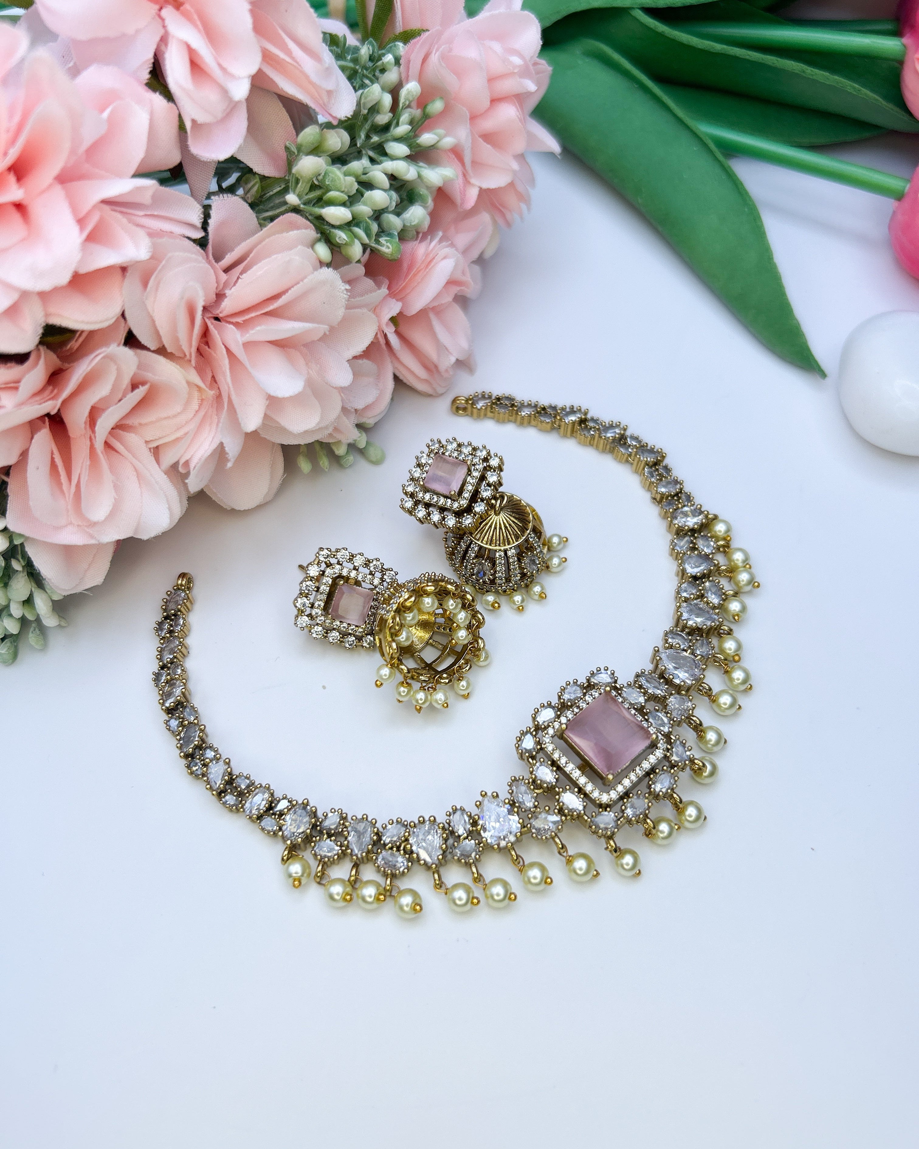 5-in-1 AD emerald necklace set NK-050