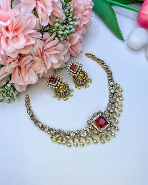 5-in-1 AD emerald necklace set NK-050